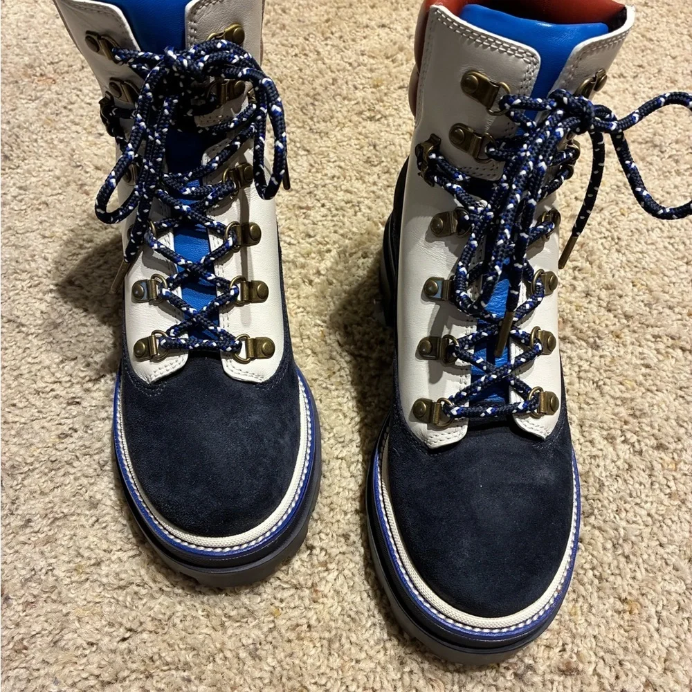 Tory Burch Women’s Miller lug hiker boots limited edition size 8 leather & suede
